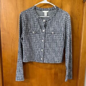 H&M Monochrome Tweed Jacket